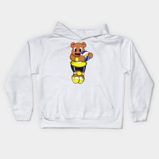 Bear at Sports with Volleyball Kids Hoodie